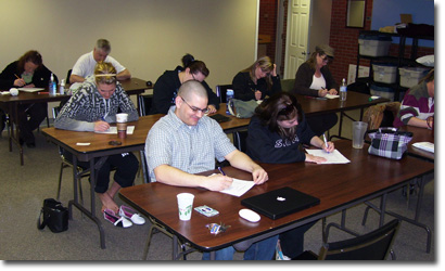 Students at work at Southern Alberta Institute of Massage