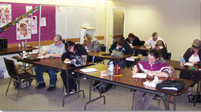 Class at work at Southern Alberta Institute of Massage